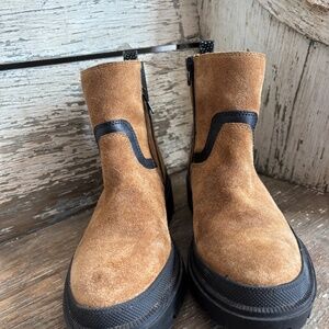 Lucky Brand Eabile / Topanga Woman’s Suede Boots t Tan/Black Size 6.5  M